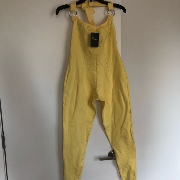 Yellow Halter Jumpsuit - Picture 2 of 6